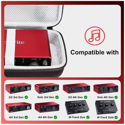 Travel Case for Focusrite Scarlett & M-Audio Audio Interface