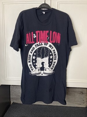 Vintage Y2K All Time Low Band Logo Concert T Shirt Black Size 1XL