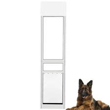 XLarge Dog Door for Sliding Glass Doors, Adjustable 75.39" to 81.3" Slider He...
