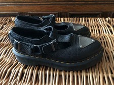 Doc Martens 'Caidos Polly' Mary Jane black leather shoes- punk/sedition UK4 EU37