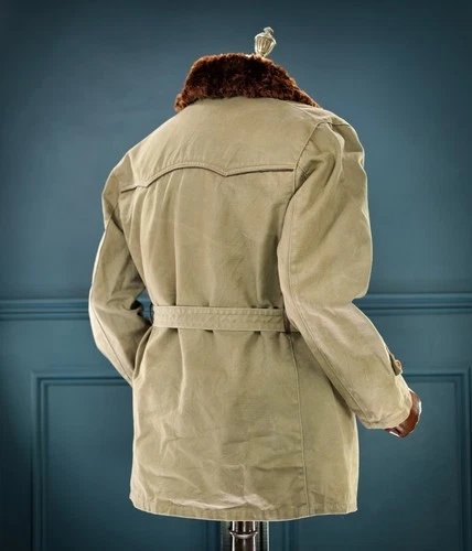 Vintage 1950s French ‘Canadienne’ Barnstormer Mackinaw Mouton Canvas Jacket “L” image 6