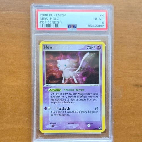 The Pokémon Company 2006 Mew 4/17 POP Series 4 Holo Promo Rare PSA 6