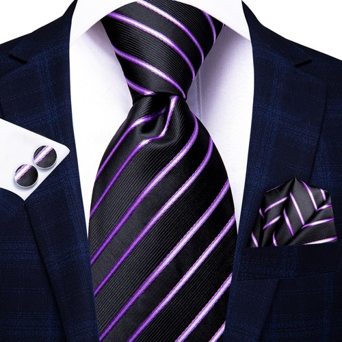 Reino Unido 100 % seda para hombre corbata de cachemira conjunto de corbatas azules a rayas florales negras corbatas de boda - Imagen 14 de 248