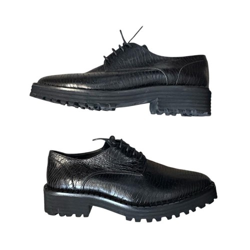 Le Botteghe Di Cappelletti Mario Leder Schnürschuhe Oxford Schwarz Gr. 39 - Bild 3 von 15