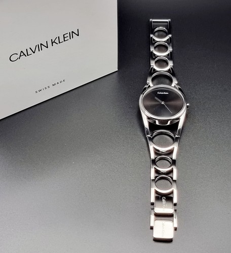 New Swiss Made CALVIN KLEIN Round Black Dial Small Stainless Steel Ladies Watch - Bild 10 von 15