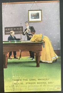 1911 Eureka CA USA Picture Postcard Cover Billiard How Is The Game Marker