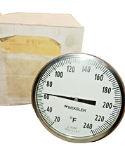 NEW WEKSLER 0 - 240ºF BI-METAL THERMOMETER 6" STEM 5" DIAMETER FACE  5A0420
