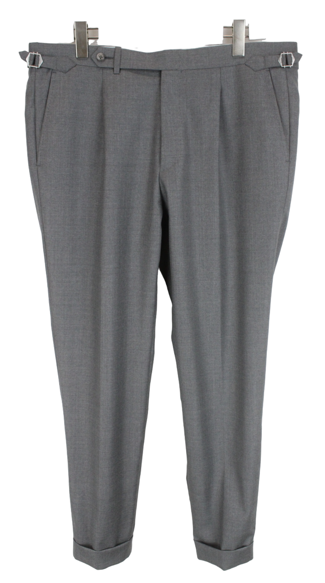 SUITSUPPLY Vigo ZC Trousers Men's UK 36 Wool Turn Up Melange Grey