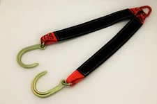 3"x30" Orange / Black Towing V-Bridle Strap & 8" Forged Sport J-Hooks   