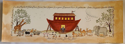 Noah's Ark And they came Two by Two Print by Linda Spivey 1995   6'' x 17''