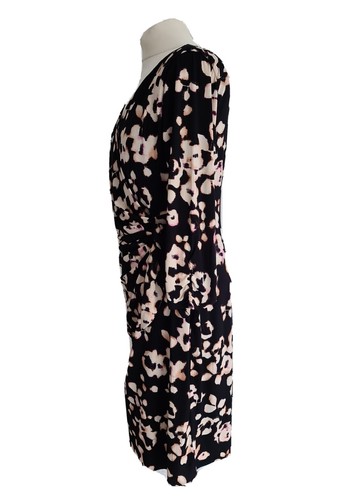 Coast Womens Black Animal Print Side Tie Ruched Jersey Dress. Size UK 16, EU 44. - Picture 9 of 14