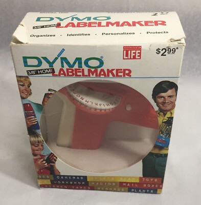 Vintage 1971 Dymo  3/8'' Home Label Maker Model 1800 New in Original Retail Box