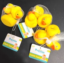 Premia Babycare RUBBER DUCKIES  Bath Toy Total of 9 ducks Three Packages NEW