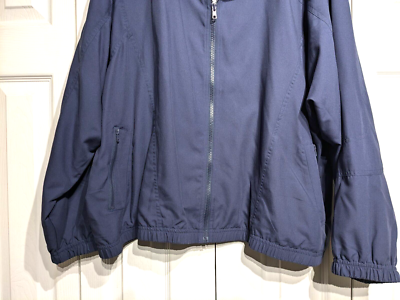 Norm Thompson Jacket Mens 3X Blue Windbreaker Jersey Lined Full