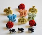 Garden Bugs Shank Buttons / Buttons Galore / Bees ~ Butterflies ~ Ants ~ Ladybug