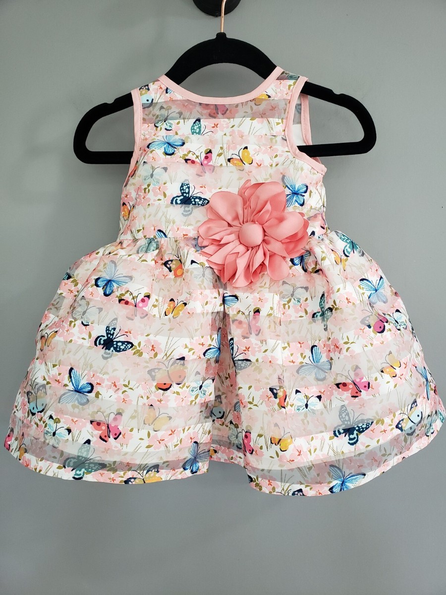 butterfly jersey tutu dress Pastourelle by Pippa Julie Baby Girls Newborn-24 Months ButterflyShadow-Stripe Fit-A, , Peach/Blue3/6 Months SHI-WJ