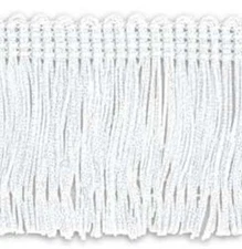 TRIMPLACE White 2" Rayon Chainette Fringe 9 Yards
