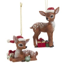 Nostalgic Deer With Christmas Presents Ornaments