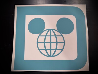 Walt Disney World Monorail Teal logo sign prop decal