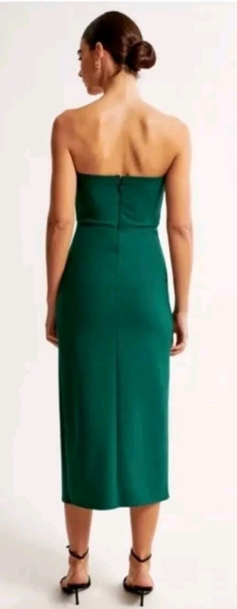 NWT Abercrombie & Fitch | Size XSP | Women's Green Strapless Crepe Midi  Dress | eBay