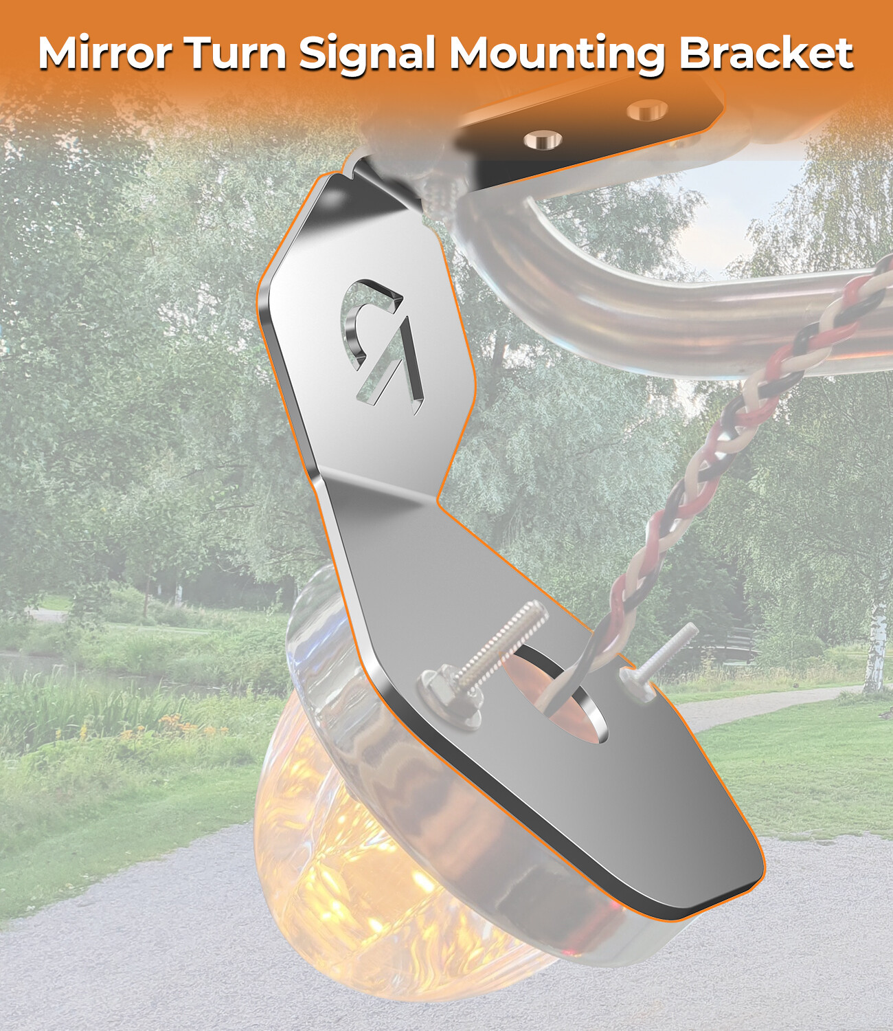 2PCS Turn Signal Light Mirror Mount Watermelon L-Bracket Only For Semi Tractors