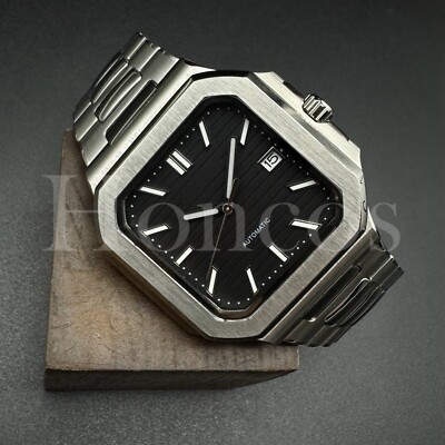 Custom Made Mods Watch Cubitus Style NH35 Automatic Movement Black Dial Silver