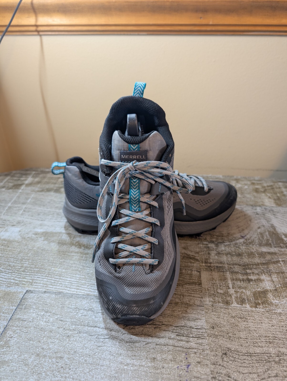 Scarpe da ginnastica Merrell da donna taglia 8 5 antracite teal trail running escursionismo
