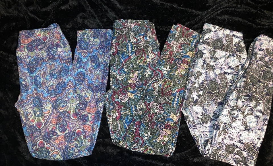 Lularoe *Unicornio* OS RARO Leggings Lote/3 Difíciles de Encontrar Elefantes Rosa, Cachemira - Nuevo sin Etiquetas Foto 2 de 4