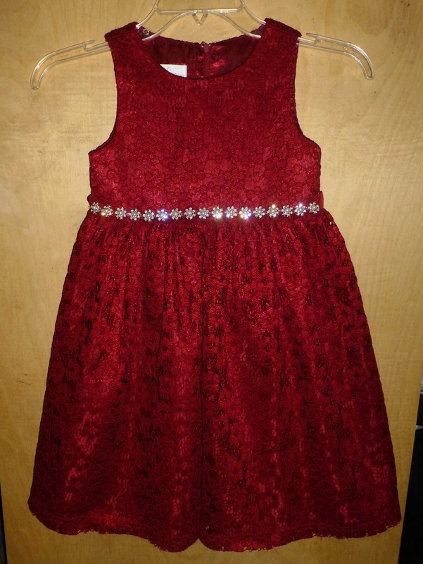 American Princess Girls Sleeveless Floral Lace Overlay Dress Size 6