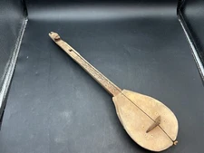 Vintage Folk Art Balkan Hand Carved Horse Head Gusle Fiddle String Instrument