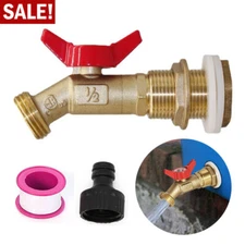 Brass Rain Barrel Spigot Quarter Turn Ball Valve Spigot with Bulkhead Fitting