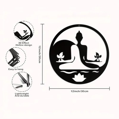 Buddha Metall Wanddekoration Feng Shui Yoga Meditationsraum Deko