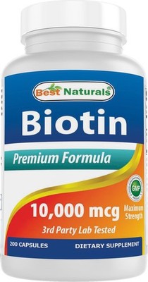 Best Naturals Maximum Potency Biotin 10,000 Mcg for Healthier and Long,200 Count