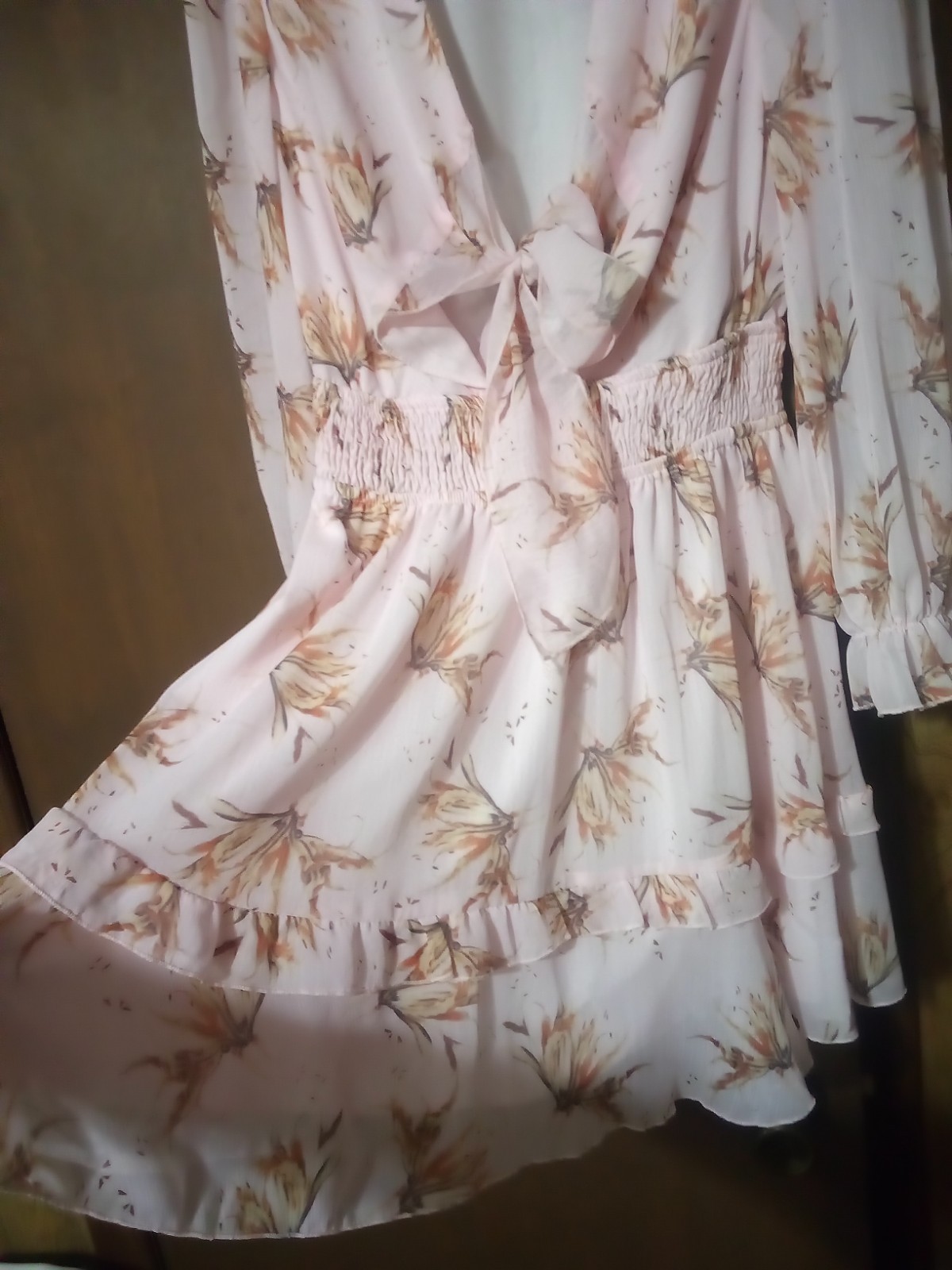 Ladies Pretty Garden Pink Floral Dress.