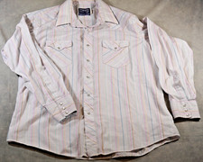 VTG Wrangler Mens 17.5x35 XL Made In USA Long Sleeve Pearl Snap Western Shirt