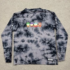 Huf x South Park Men's Shirt Size S Gray Long Sleeve Tie Dy Skateboarding Casual