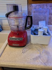 Kitchenaid 13 cup food processor Ultra Wide Mouth with attachments, Red