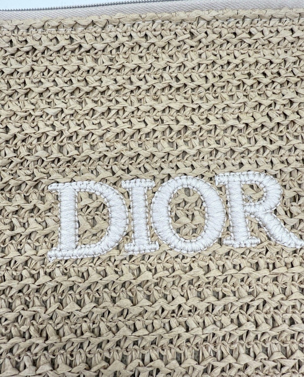 Dior Beauty Raffia Straw Cosmetic Pouch Makeup Bag New With Box | eBay
