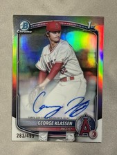 2025 Bowman Chrome - George Klassen Refractor Auto 1st 37/499 Angels *READ*