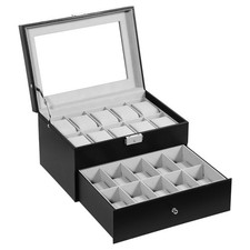 20 Slots Watch Box PU Leather Watch Case Jewelry Storage Display Case Gift