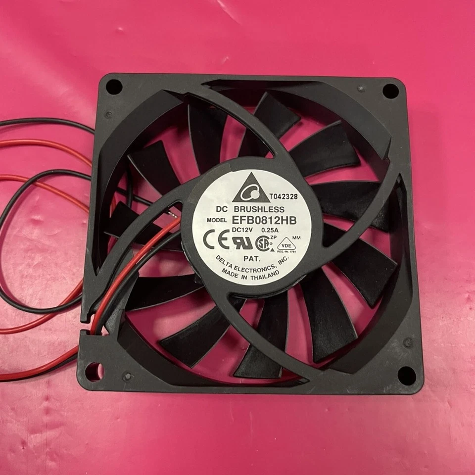 Delta EFB0812HB Fan Tubeaxial 12VDC Square - 80mm L x 80mm H Ball 42.4 CFM MODEL