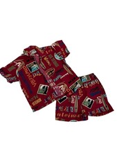 Hilo Hattie Hawaiian Shirt Shorts Set Boys 2T Red Surf Aloha Made In Hawaii