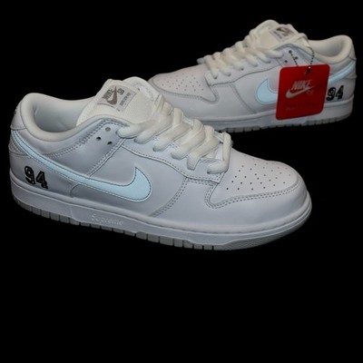 Size 9.5 - Supreme x Nike Dunk SB Low White Metallic Silver for