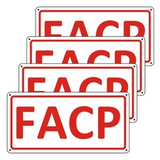 4 PCS FACP Signs Fire Alarm Control Panel 12x6 Inch Aluminum Reflective