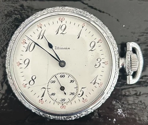 Rare Antique 1921 12s Illinois 19 Jewel Pocket Watch Grade 406 low production!