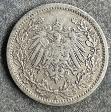 1/2 Mark 1906 A Deutsches Reich 2,77 g .900 Silber KM#17 K080326F