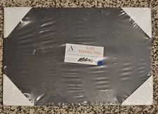  (1) Amber & Olive Slate Cheese Board, 12" X 8" Black  Board Natural Slate 