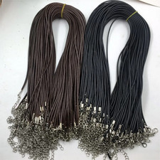 20Pcs 1.5/2Mm Brown Waxed Cord Necklace String Bracelet Faux Leather Chain Clasp — image 4