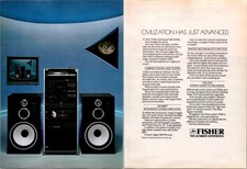 1983 • FISHER Stereo System CD Player VHS Amplifier Speakers print ad •80s BA.29
