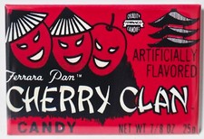 Caja de dulces vintage Cherry Clan 2" x 3" refrigerador o armario IMÁN ENVÍO GRATUITO